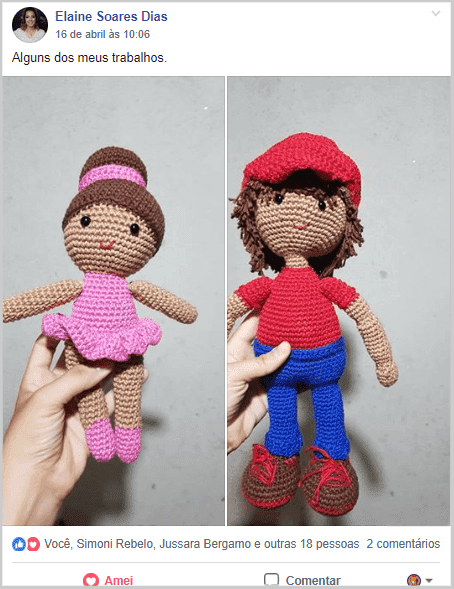 Amigurumi de uma menina e de um menino